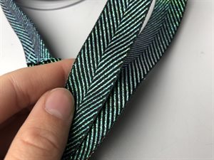 Sildeben lurex bånd - skøn grønlig metallic, 25 mm